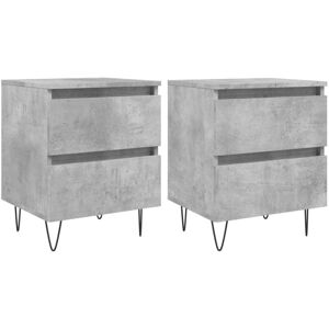 vidaXL Bedside Cabinets Concrete Grey 2 pcs Nightstand vidaXL Bedside Cabinets Concrete Grey 2 pcs Nightstand