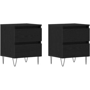 Vidaxl - Bedside Cabinet 2 pcs Black oak 40 x 35 x 50 cm Engineered wood Vidaxl - Bedside Cabinet 2 pcs Black oak 40 x 35 x 50 cm Engineered wood