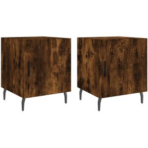 Vidaxl - Bedside Cabinets 2 pcs Smoked Oak 40x40x50 cm Engineered Wood Vidaxl - Bedside Cabinets 2 pcs Smoked Oak 40x40x50 cm Engineered Wood