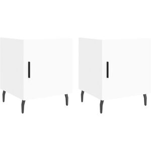 Bedside Cabinets 2 pcs White 40x40x50 cm Engineered Wood Vidaxl Bedside Cabinets 2 pcs White 40x40x50 cm Engineered Wood Vidaxl