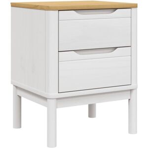 vidaXL FLORO White Bedside Cabinet - Bedside Cabinet, Solid Wood, 45x39x57 cm vidaXL FLORO White Bedside Cabinet - Bedside Cabinet, Solid Wood, 45x39x57 cm