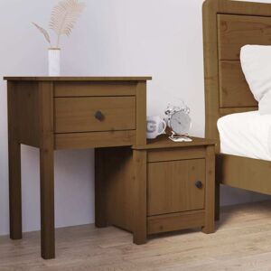 Vidaxl - Bedside Cabinet Honey Brown 79.5x38x65.5 cm Solid Wood Pine Vidaxl - Bedside Cabinet Honey Brown 79.5x38x65.5 cm Solid Wood Pine