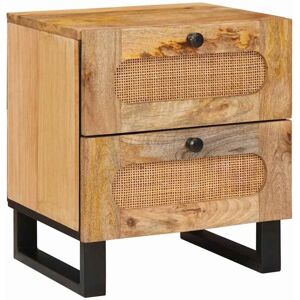 Bedside Cabinet Natural 40 x 33 x 46 cm Solid Mango Wood vidaXL Bedside Cabinet Natural 40 x 33 x 46 cm Solid Mango Wood vidaXL