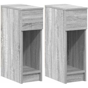 Bedside Cabinets with Drawer 2 pcs Grey Sonoma 20x36x60 cm vidaXL Bedside Cabinets with Drawer 2 pcs Grey Sonoma 20x36x60 cm vidaXL