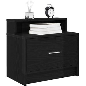 Bedside Cabinet with Drawer Black Oak 51x31x47 cm Vidaxl Bedside Cabinet with Drawer Black Oak 51x31x47 cm Vidaxl