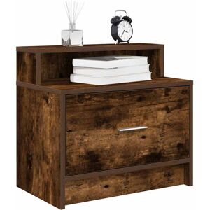 Vidaxl - Bedside Cabinets with Drawer 2 pcs Smoked Oak 51x31x47 cm Vidaxl - Bedside Cabinets with Drawer 2 pcs Smoked Oak 51x31x47 cm