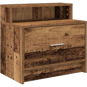 Bedside Cabinet with Drawer Old Wood 51x31x47 cm Vidaxl Bedside Cabinet with Drawer Old Wood 51x31x47 cm Vidaxl