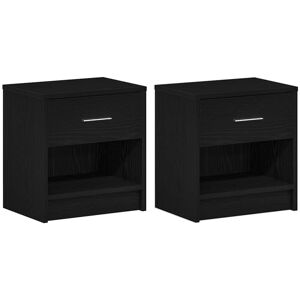 Bedside Cabinets 2 pcs with Drawer Black 39x28x41 cm Vidaxl Bedside Cabinets 2 pcs with Drawer Black 39x28x41 cm Vidaxl