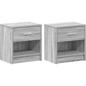 Bedside Cabinets 2 pcs with Drawer Grey Sonoma 39x28x41 cm Vidaxl Bedside Cabinets 2 pcs with Drawer Grey Sonoma 39x28x41 cm Vidaxl