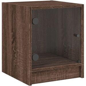 Bedside Cabinet with Glass Door Brown Oak 35x37x42 cm Vidaxl Bedside Cabinet with Glass Door Brown Oak 35x37x42 cm Vidaxl
