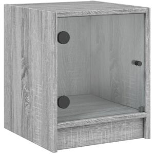 Bedside Cabinet with Glass Door Grey Sonoma 35x37x42 cm Vidaxl Bedside Cabinet with Glass Door Grey Sonoma 35x37x42 cm Vidaxl