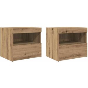 Vidaxl - Bedside Cabinet with Drawer 2 pcs Artisan oak 50 x 40 x 45 cm Vidaxl - Bedside Cabinet with Drawer 2 pcs Artisan oak 50 x 40 x 45 cm