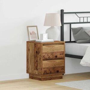 Bedside Cabinet with Drawer 2 pcs Old Wood 39 x 34.5 x 50 cm vidaXL Bedside Cabinet with Drawer 2 pcs Old Wood 39 x 34.5 x 50 cm vidaXL