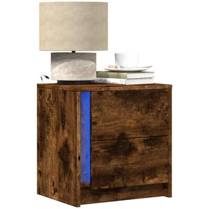 Bedside Cabinets with LED Lights 2 pcs Smoked Oak Engineered Wood vidaXL Bedside Cabinets with LED Lights 2 pcs Smoked Oak Engineered Wood vidaXL