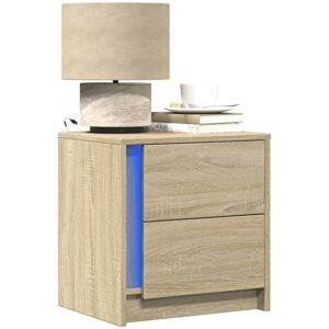 Bedside Cabinet with led Lights Sonoma Oak Engineered Wood Vidaxl Bedside Cabinet with led Lights Sonoma Oak Engineered Wood Vidaxl