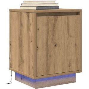 Bedside Cabinet with led Lights Artisan Oak 38x34x50 cm Vidaxl Bedside Cabinet with led Lights Artisan Oak 38x34x50 cm Vidaxl