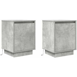 Vidaxl - Bedside Cabinets with led Lights 2 pcs Concrete Grey 38x34x50 cm Vidaxl - Bedside Cabinets with led Lights 2 pcs Concrete Grey 38x34x50 cm