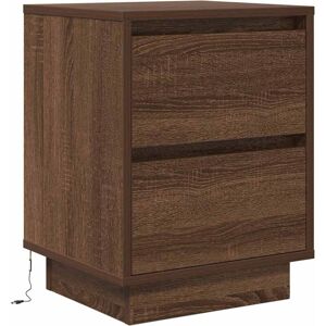 Bedside Cabinet with led Lights Brown Oak 38x34x50 cm Vidaxl Bedside Cabinet with led Lights Brown Oak 38x34x50 cm Vidaxl