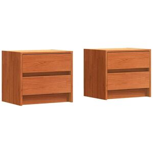 Bedside Tables 2 pcs Wax Brown 40 x 30.5 x 35.5 cm Pine Wood vidaXL Bedside Tables 2 pcs Wax Brown 40 x 30.5 x 35.5 cm Pine Wood vidaXL