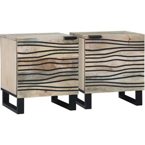 Bedside Tables 2 pcs Natural 40 x 33.5 x 46 cm Vidaxl Bedside Tables 2 pcs Natural 40 x 33.5 x 46 cm Vidaxl