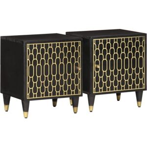 Bedside Cabinets 2 pcs 40x33x46 cm Solid Wood Mango vidaXL Bedside Cabinets 2 pcs 40x33x46 cm Solid Wood Mango vidaXL