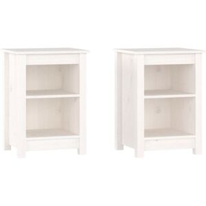 Bedside Cabinets 2 pcs White 40x35x55 cm Solid Wood Pine vidaXL Bedside Cabinets 2 pcs White 40x35x55 cm Solid Wood Pine vidaXL