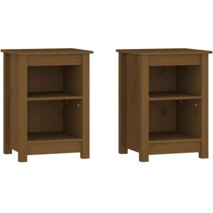 Vidaxl - Bedside Cabinets 2 pcs Honey Brown 40x35x55 cm Solid Wood Pine Vidaxl - Bedside Cabinets 2 pcs Honey Brown 40x35x55 cm Solid Wood Pine