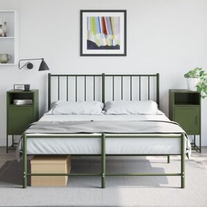 Bedside Cabinets 2 pcs Olive Green 36x39x78 cm Steel Vidaxl Bedside Cabinets 2 pcs Olive Green 36x39x78 cm Steel Vidaxl