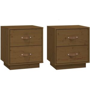 Vidaxl - Bedside Cabinets 2 pcs Honey Brown 40x34x45 cm Solid Wood Pine Vidaxl - Bedside Cabinets 2 pcs Honey Brown 40x34x45 cm Solid Wood Pine