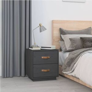 Bedside Cabinet Grey 40x34x45 cm Solid Wood Pine vidaXL Bedside Cabinet Grey 40x34x45 cm Solid Wood Pine vidaXL