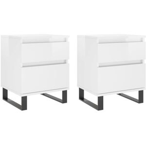 Vidaxl - Bedside Cabinets 2 pcs High Gloss White 40x35x50 cm Engineered Wood Vidaxl - Bedside Cabinets 2 pcs High Gloss White 40x35x50 cm Engineered Wood