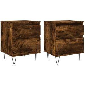 Vidaxl - Bedside Cabinets 2 pcs Smoked Oak 40x35x50 cm Engineered Wood Vidaxl - Bedside Cabinets 2 pcs Smoked Oak 40x35x50 cm Engineered Wood