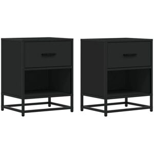 Bedside Cabinets 2 pcs Black 40x31x50 cm Engineered Wood vidaXL Bedside Cabinets 2 pcs Black 40x31x50 cm Engineered Wood vidaXL