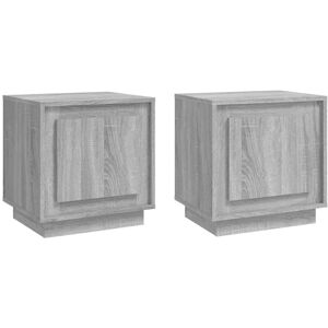Bedside Cabinets 2 pcs Grey Sonoma 44x35x45 cm Engineered Wood vidaXL Bedside Cabinets 2 pcs Grey Sonoma 44x35x45 cm Engineered Wood vidaXL