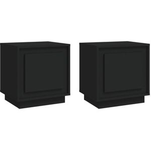 Vidaxl - Bedside Cabinets 2 pcs Black 44x35x45 cm Engineered Wood Vidaxl - Bedside Cabinets 2 pcs Black 44x35x45 cm Engineered Wood