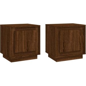 Bedside Cabinets 2 pcs Brown Oak 44x35x45 cm Engineered Wood vidaXL Bedside Cabinets 2 pcs Brown Oak 44x35x45 cm Engineered Wood vidaXL