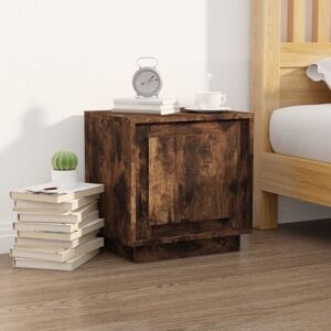 Bedside Cabinet Smoked Oak 44x35x45 cm Engineered Wood Vidaxl Bedside Cabinet Smoked Oak 44x35x45 cm Engineered Wood Vidaxl