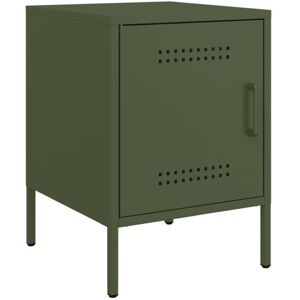 Bedside Cabinet Olive Green 36x39x50.5 cm Steel Vidaxl Bedside Cabinet Olive Green 36x39x50.5 cm Steel Vidaxl