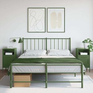 Bedside Cabinets 2 pcs Olive Green 36x39x68 cm Steel Vidaxl Bedside Cabinets 2 pcs Olive Green 36x39x68 cm Steel Vidaxl