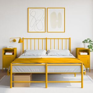 Bedside Cabinets 2 pcs Mustard Yellow 36x39x68 cm Steel Vidaxl Bedside Cabinets 2 pcs Mustard Yellow 36x39x68 cm Steel Vidaxl