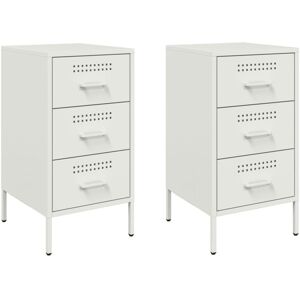 Bedside Cabinets 2 pcs White 36x39x68 cm Steel Vidaxl Bedside Cabinets 2 pcs White 36x39x68 cm Steel Vidaxl