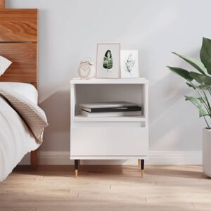vidaXL White Engineered Wood Bedside Cabinet - Modern Storage Unit vidaXL White Engineered Wood Bedside Cabinet - Modern Storage Unit