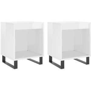 Vidaxl - Bedside Cabinets 2 pcs High Gloss White 40x35x50 cm Engineered Wood Vidaxl - Bedside Cabinets 2 pcs High Gloss White 40x35x50 cm Engineered Wood