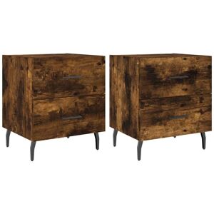 Vidaxl - Bedside Cabinets 2 pcs Smoked Oak 40x35x47.5 cm Engineered Wood Vidaxl - Bedside Cabinets 2 pcs Smoked Oak 40x35x47.5 cm Engineered Wood