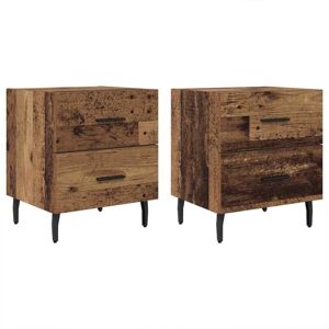 Bedside Cabinet with Drawer 2 pcs Old wood 40 x 35 x 47.5 cm vidaXL Bedside Cabinet with Drawer 2 pcs Old wood 40 x 35 x 47.5 cm vidaXL
