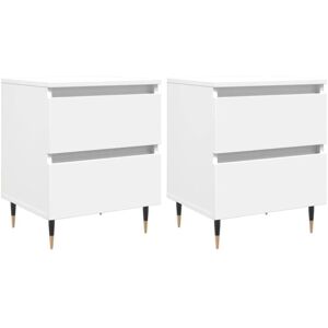 VidaXL White 2 pcs Bedside Cabinets - Bedside Cabinets VidaXL White 2 pcs Bedside Cabinets - Bedside Cabinets