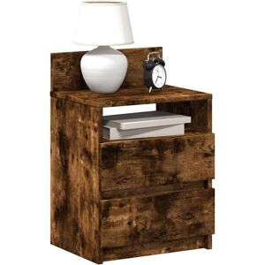 Bedside Cabinet with 2 Drawers Smoked Oak 40x33x60 cm Vidaxl Bedside Cabinet with 2 Drawers Smoked Oak 40x33x60 cm Vidaxl