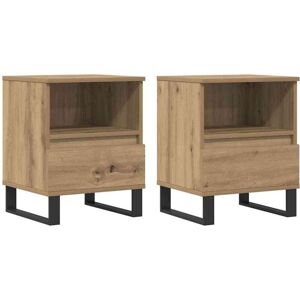 Bedside Cabinets 2 pcs Artisan Oak 40x35x50 cm Engineered Wood vidaXL Bedside Cabinets 2 pcs Artisan Oak 40x35x50 cm Engineered Wood vidaXL