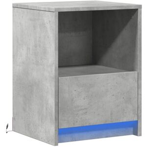 Vidaxl - Bedside Cabinet with led Lights Concrete Grey Engineered Wood Vidaxl - Bedside Cabinet with led Lights Concrete Grey Engineered Wood