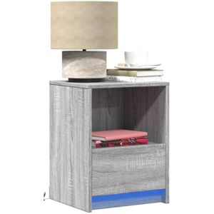 Vidaxl - Bedside Cabinets with led Lights 2 pcs Grey Sonoma Engineered Wood Vidaxl - Bedside Cabinets with led Lights 2 pcs Grey Sonoma Engineered Wood